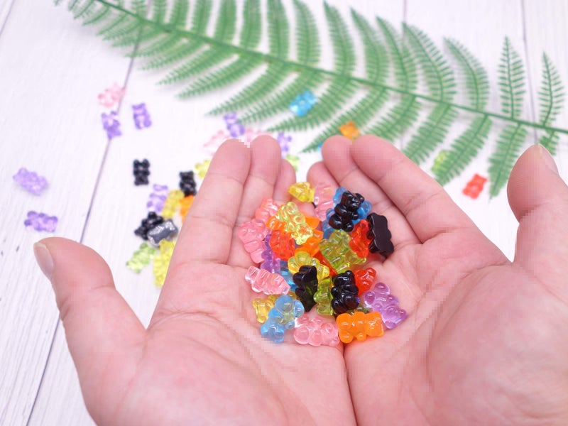 Smanzu 80 Pcs Candy Gummy Bear Charms Resin Bear Pendants for DIY Crafting Slime Dollhouse Decoration(Multi Colors) - Image 4